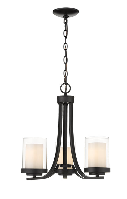 Willow 3 Light Chandelier Matte Black