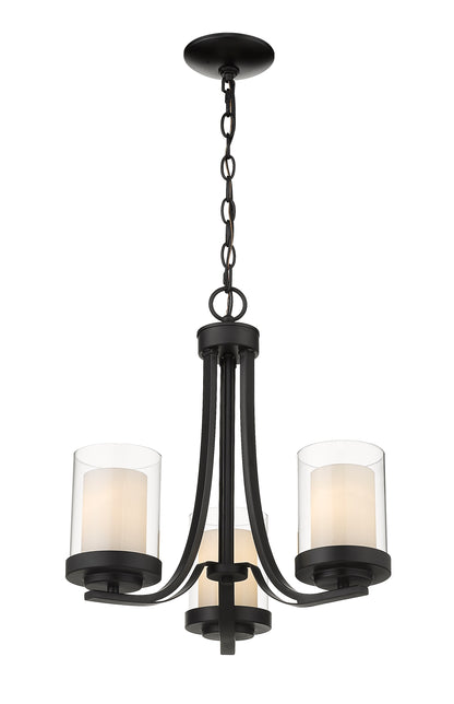 Willow 3 Light Chandelier Matte Black
