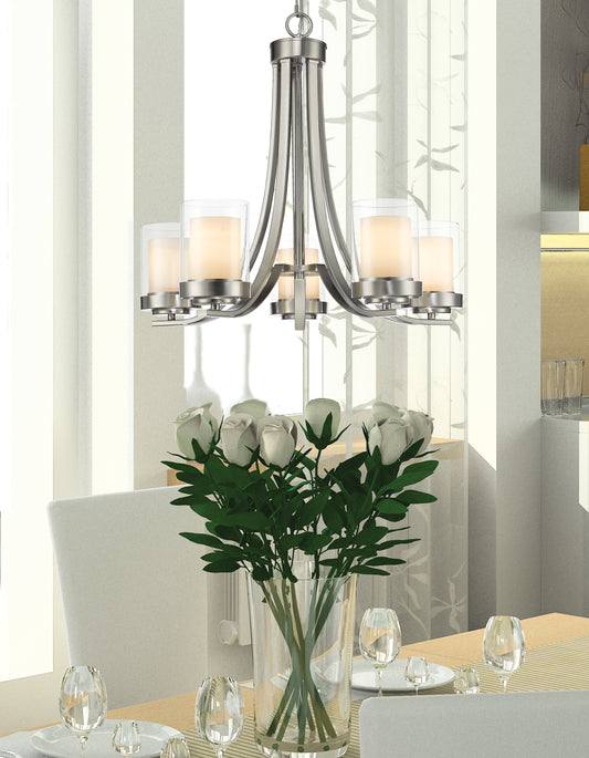 Willow 5 Light Chandelier Brushed Nickel