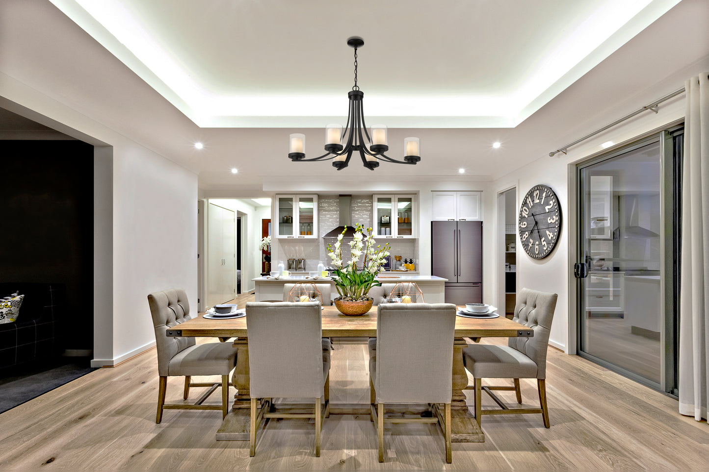 Willow 6 Light Chandelier Matte Black