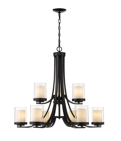 Willow 9 Light Chandelier Matte Black