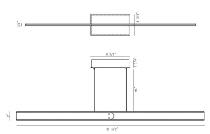 Verdura 42" Integrated LED Linear Chandelier
