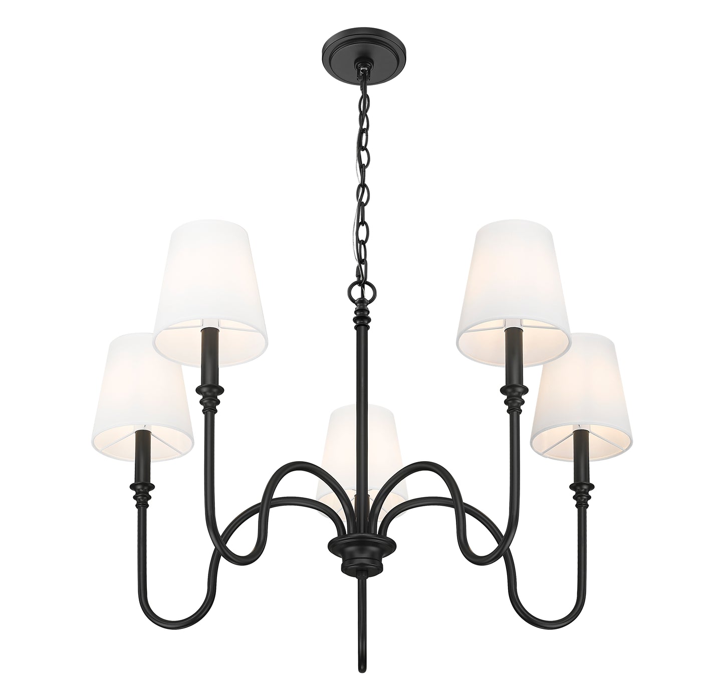 Jisele 5 Light Chandelier Matte Black