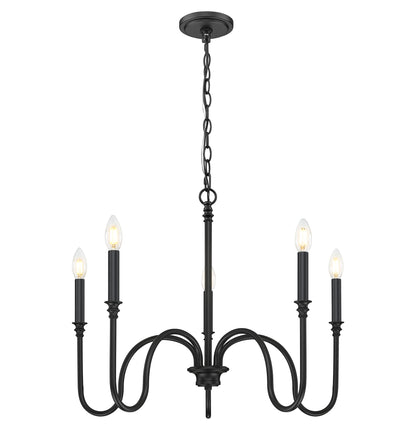 Jisele 5 Light Chandelier Matte Black