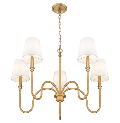 Jisele 5 Light Chandelier Rubbed Brass