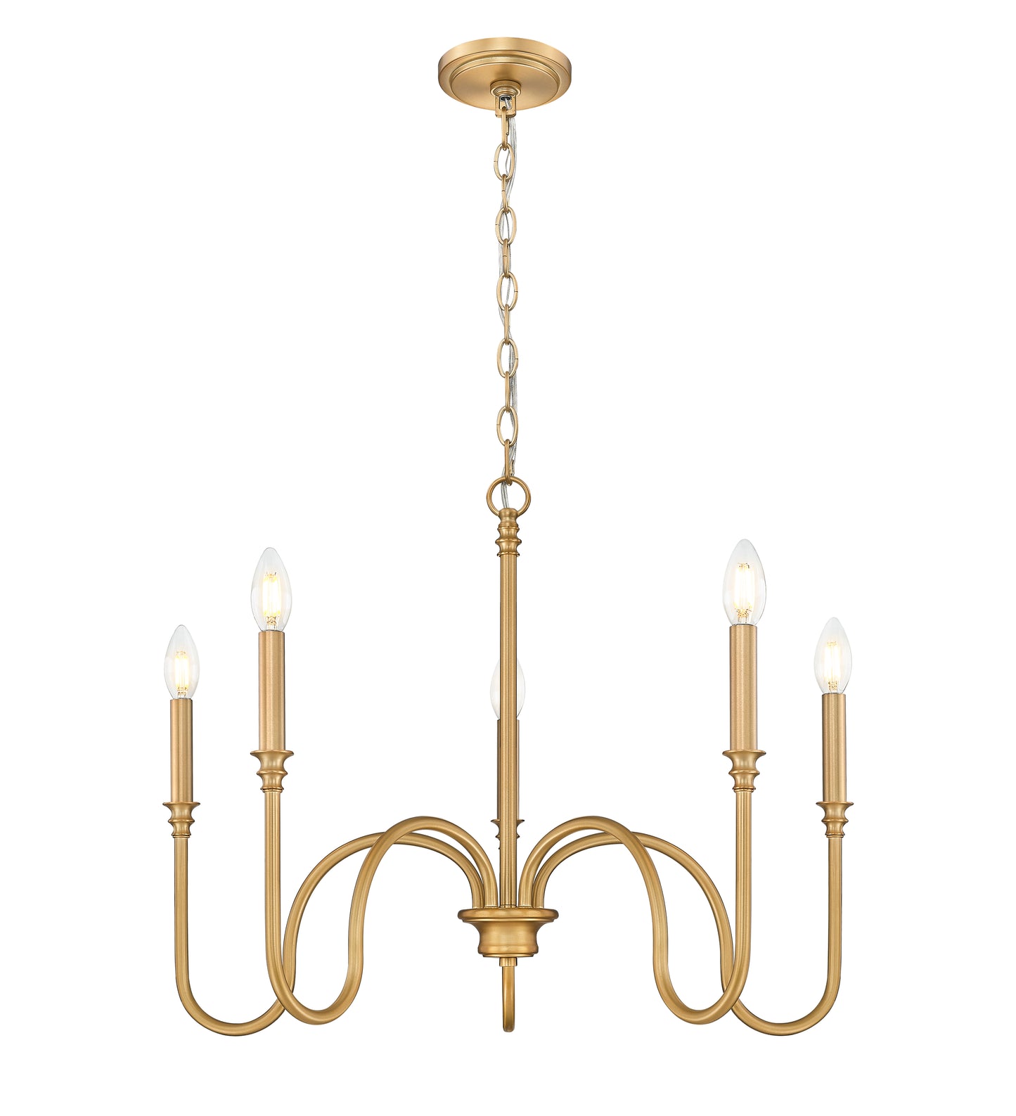 Jisele 5 Light Chandelier Rubbed Brass