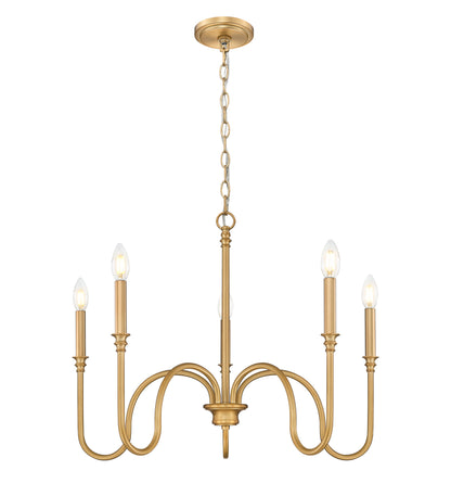 Jisele 5 Light Chandelier Rubbed Brass