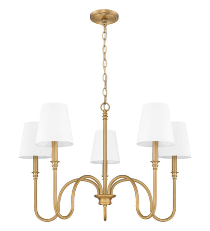 Jisele 5 Light Chandelier Rubbed Brass