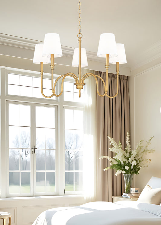 Jisele 5 Light Chandelier Rubbed Brass
