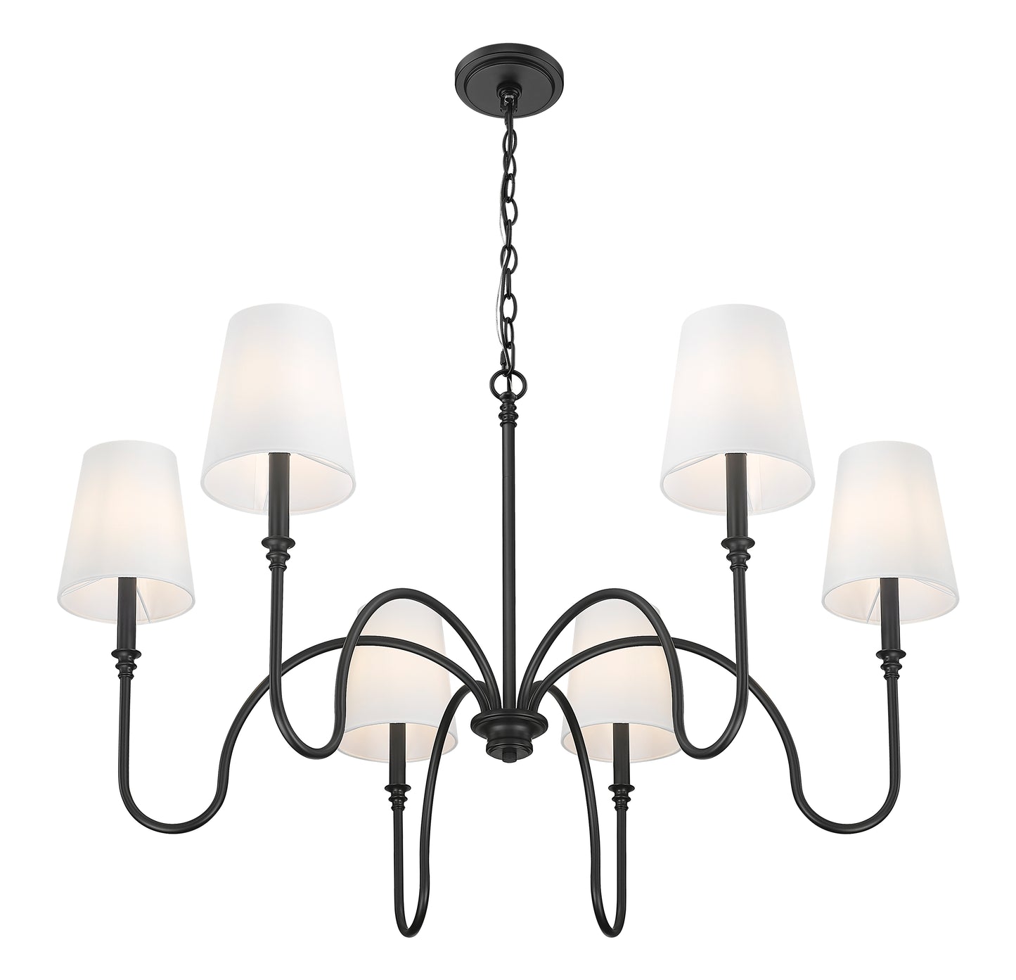 Jisele 6 Light Chandelier Matte Black