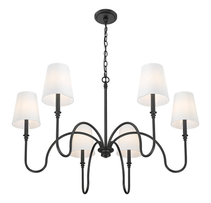 Jisele 6 Light Chandelier Matte Black