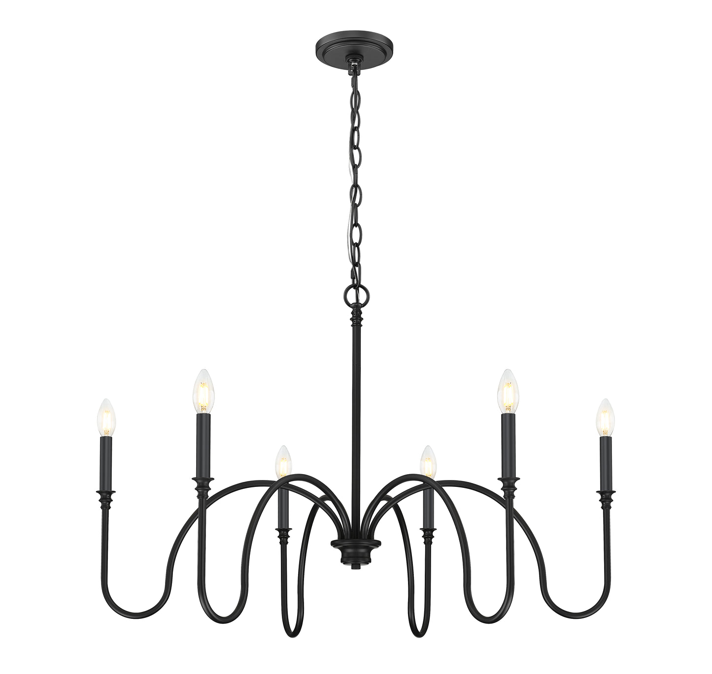 Jisele 6 Light Chandelier Matte Black