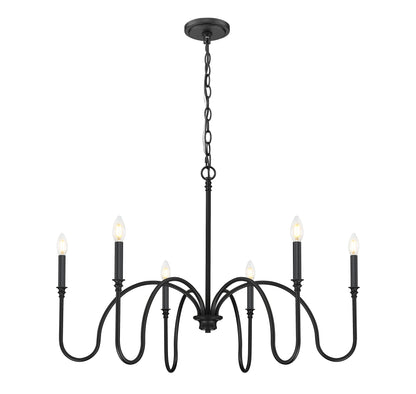 Jisele 6 Light Chandelier Matte Black