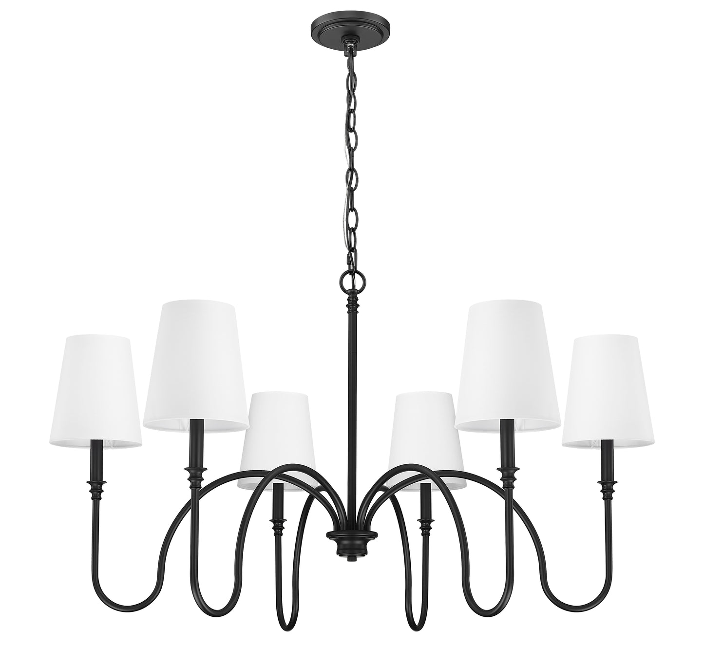 Jisele 6 Light Chandelier Matte Black