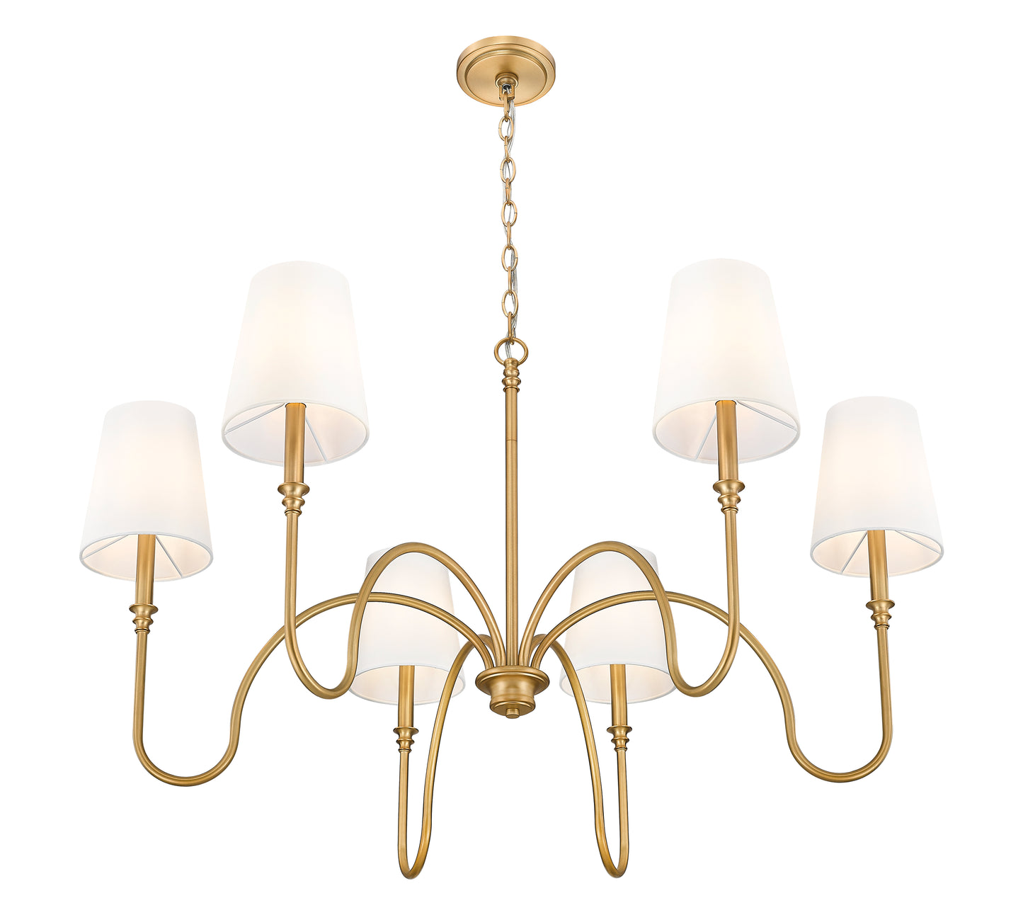 Jisele 6 Light Chandelier Rubbed Brass
