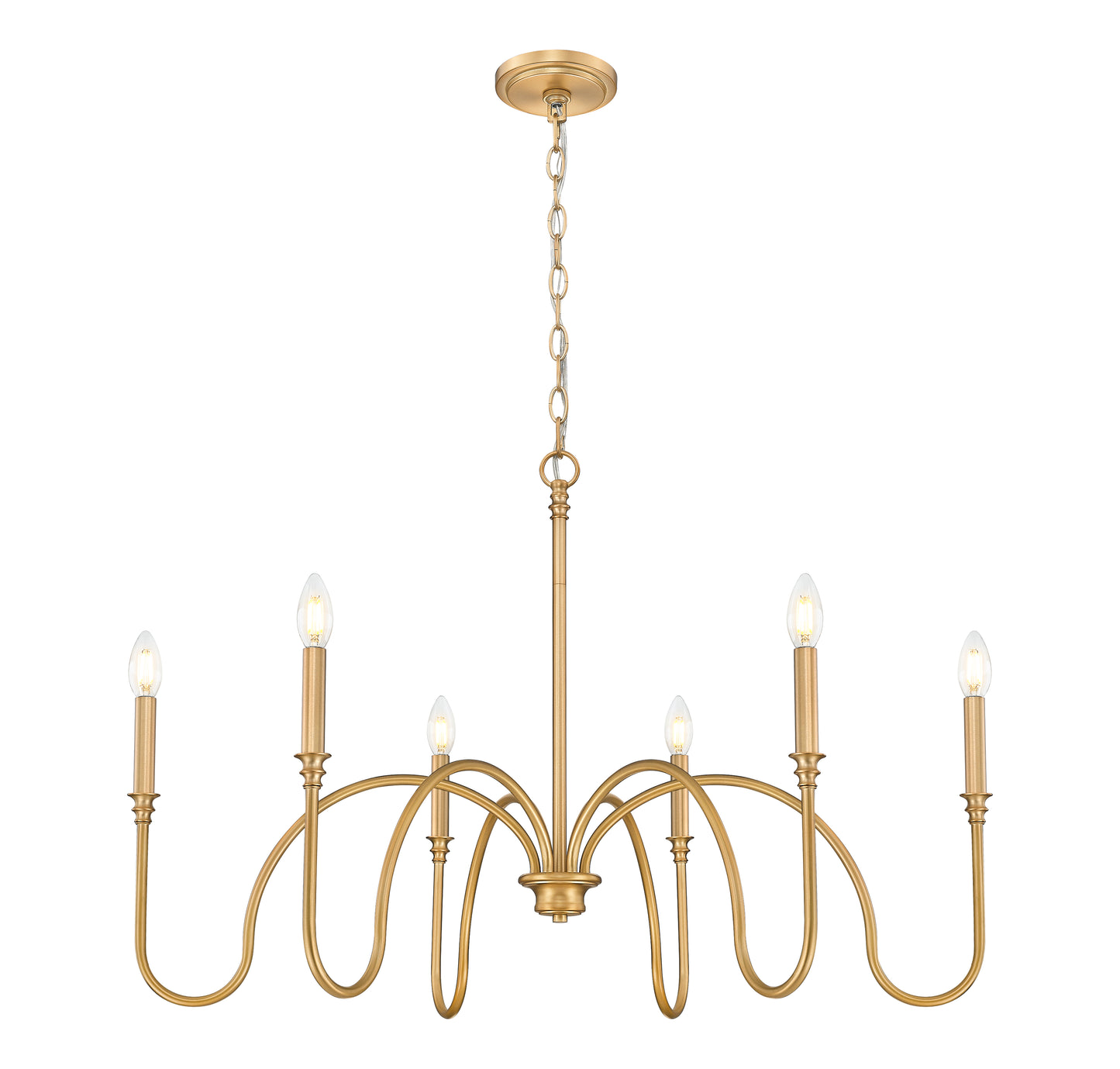 Jisele 6 Light Chandelier Rubbed Brass