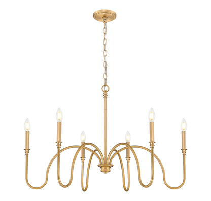 Jisele 6 Light Chandelier Rubbed Brass