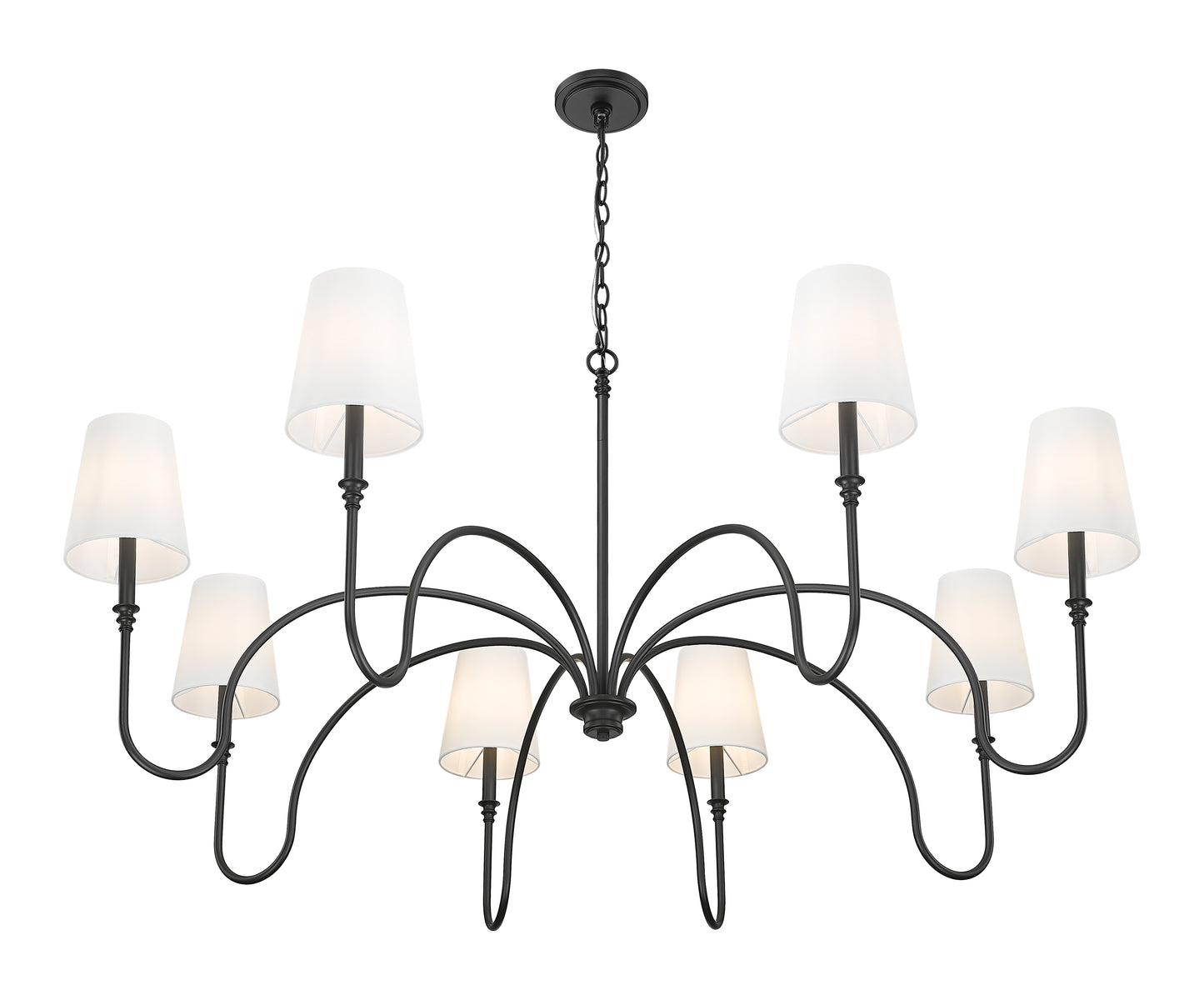 Jisele 8 Light Chandelier Matte Black