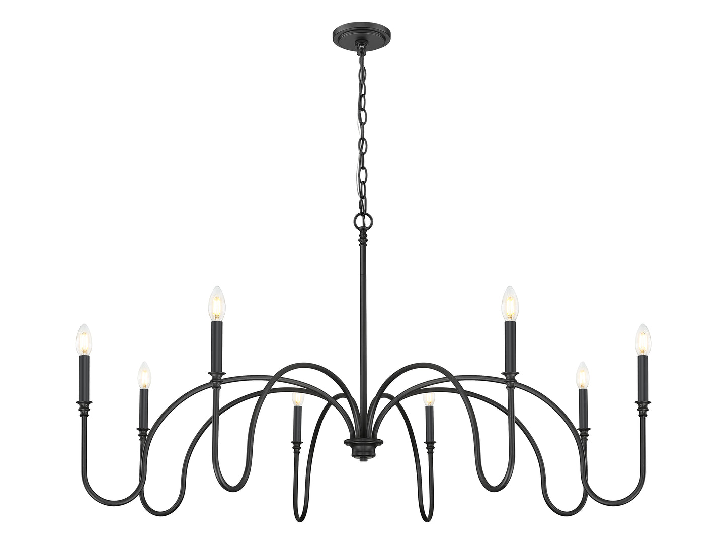 Jisele 8 Light Chandelier Matte Black