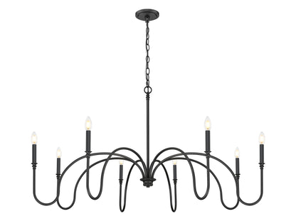 Jisele 8 Light Chandelier Matte Black