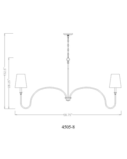 Jisele 8 Light Chandelier Rubbed Brass