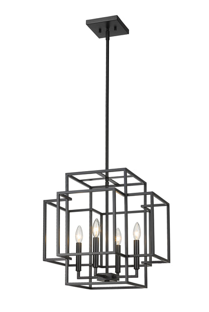 Titania 4 Light Chandelier Matte Black