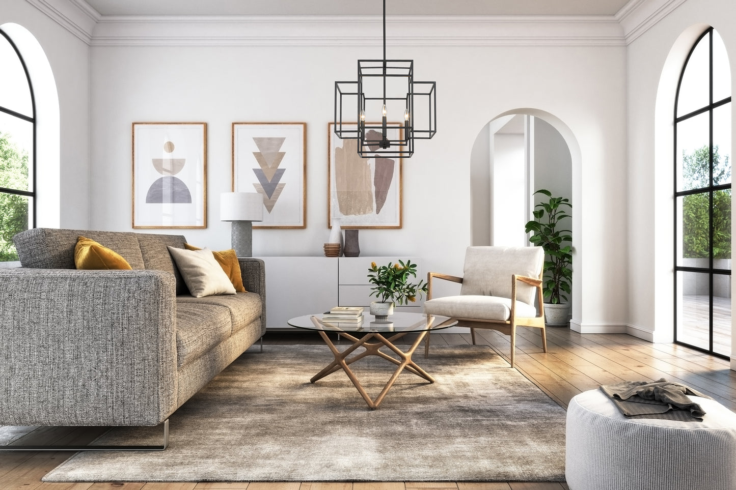 Titania 4 Light Chandelier Matte Black
