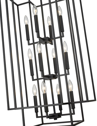 Titania 12 Light Chandelier Matte Black