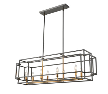 Titania 8 Light Linear Chandelier Bronze + Olde Brass