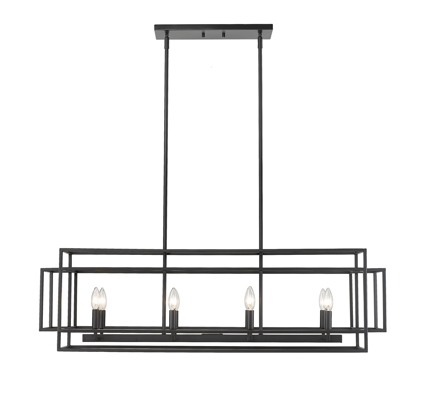 Titania 8 Light Linear Chandelier Matte Black