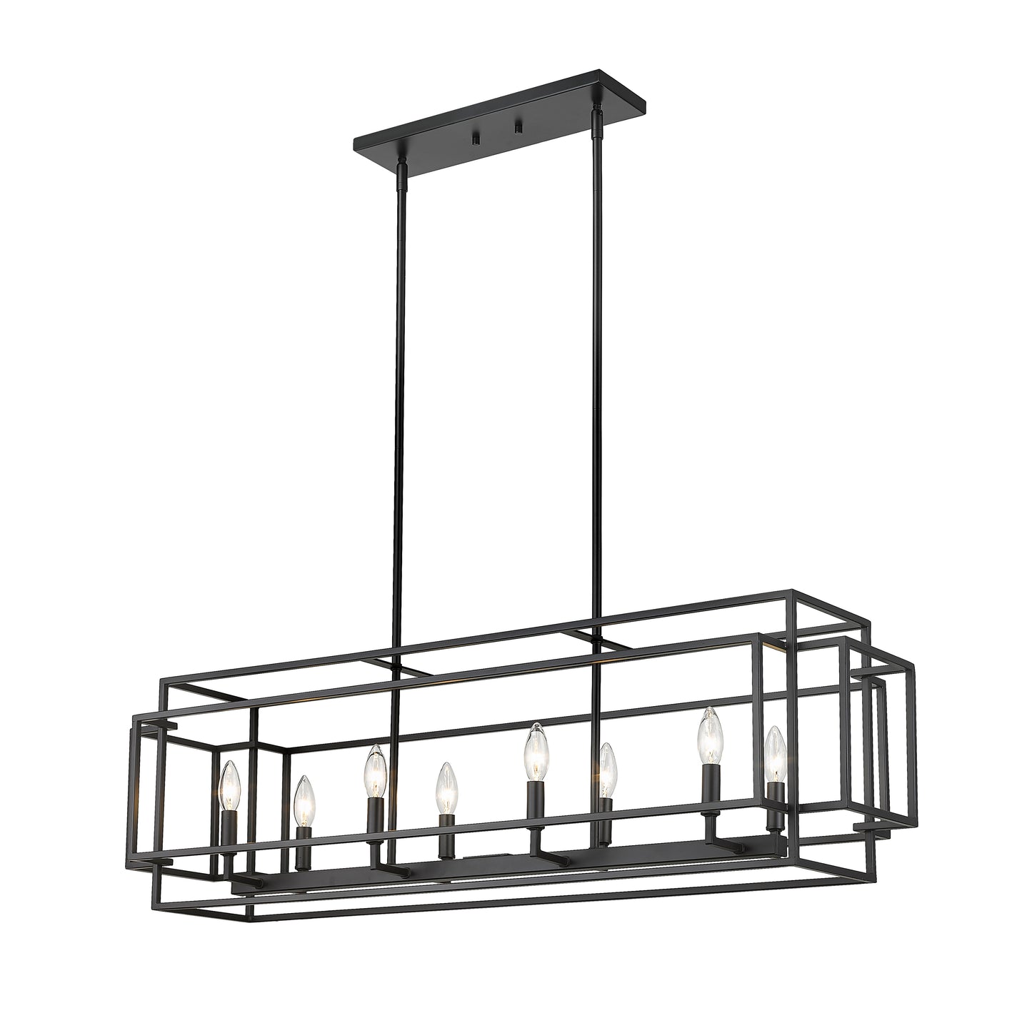 Titania 8 Light Linear Chandelier Matte Black