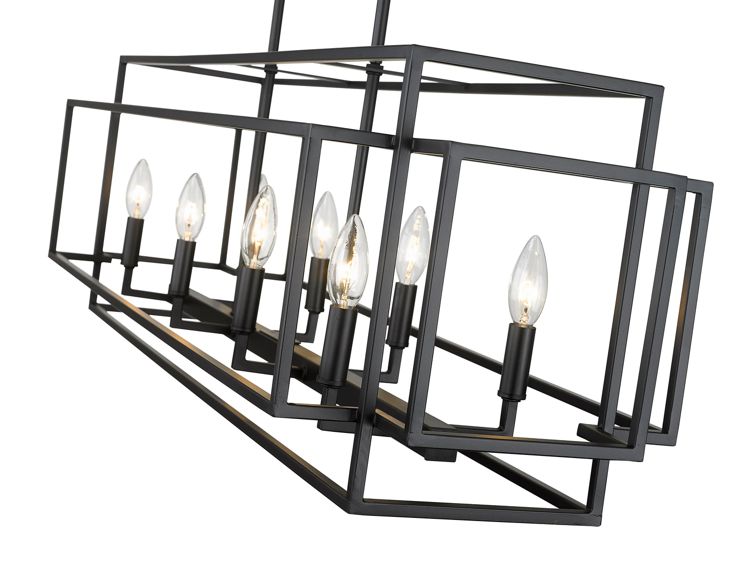 Titania 8 Light Linear Chandelier Matte Black