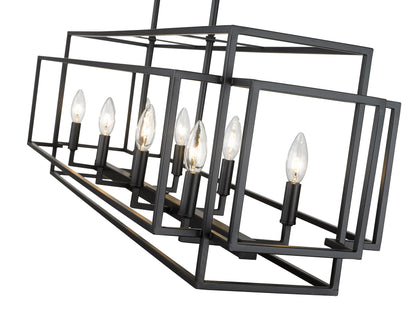 Titania 8 Light Linear Chandelier Matte Black