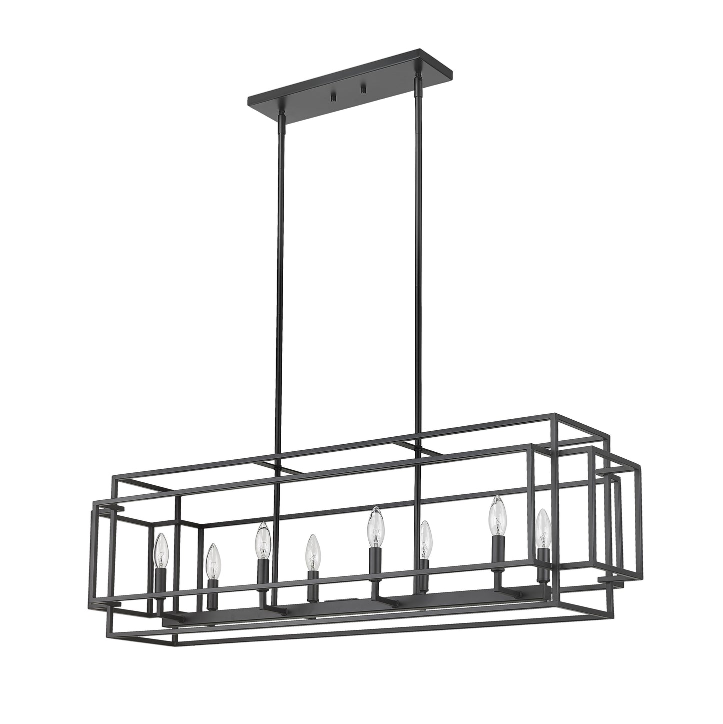 Titania 8 Light Linear Chandelier Matte Black