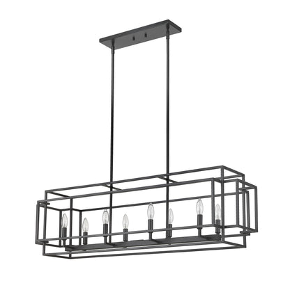 Titania 8 Light Linear Chandelier Matte Black