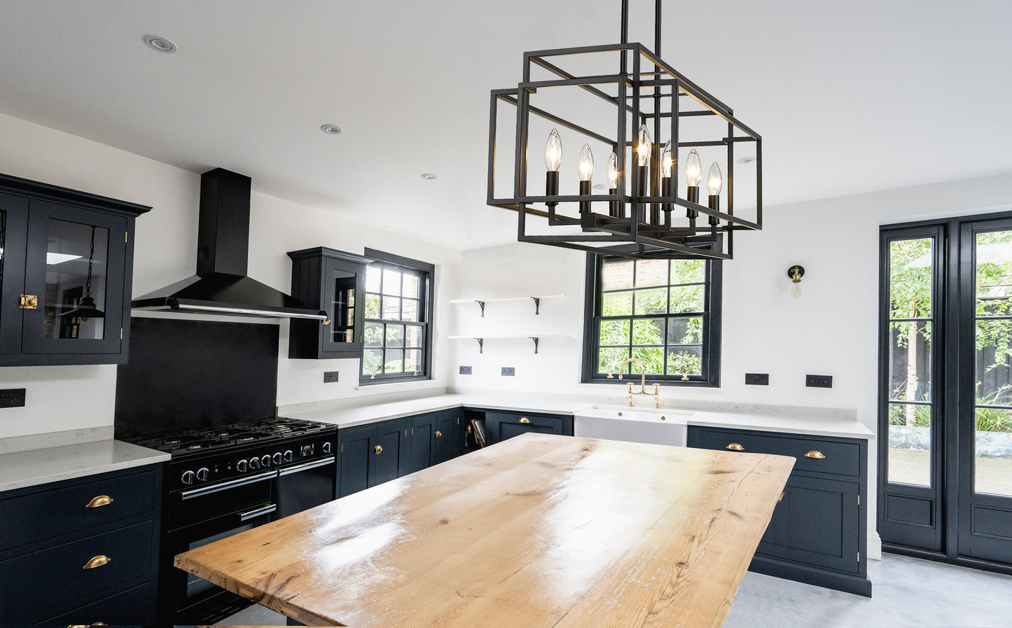 Titania 8 Light Linear Chandelier Matte Black