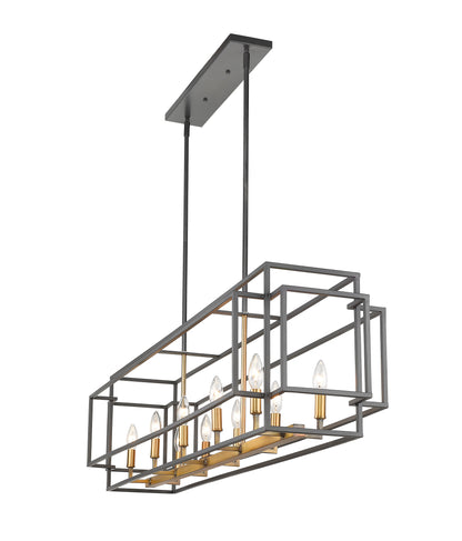 Titania 10 Light Linear Chandelier Bronze + Olde Brass