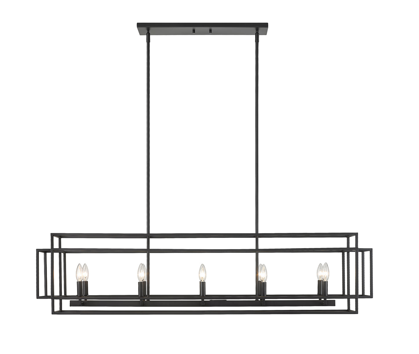 Titania 10 Light Linear Chandelier Matte Black