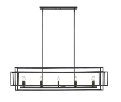 Titania 10 Light Linear Chandelier Matte Black