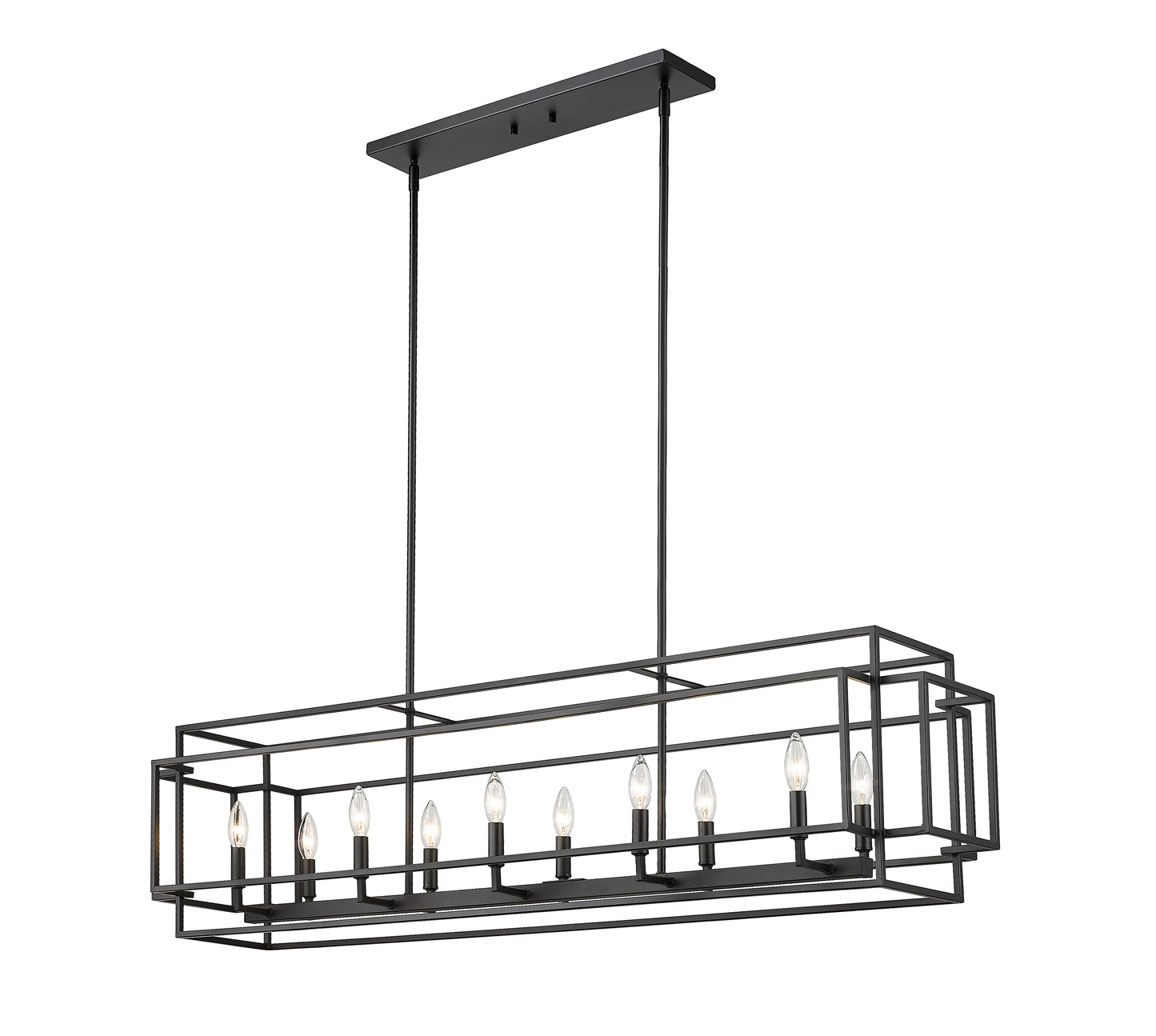 Titania 10 Light Linear Chandelier Matte Black