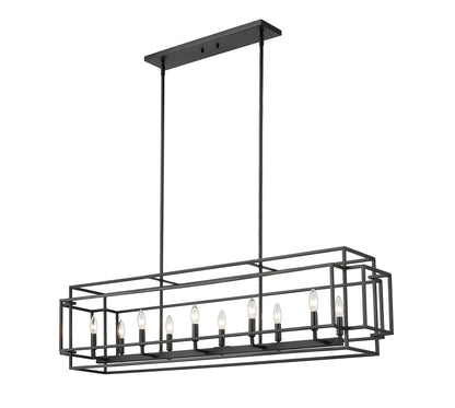 Titania 10 Light Linear Chandelier Matte Black