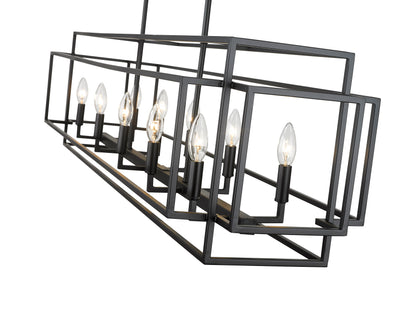 Titania 10 Light Linear Chandelier Matte Black