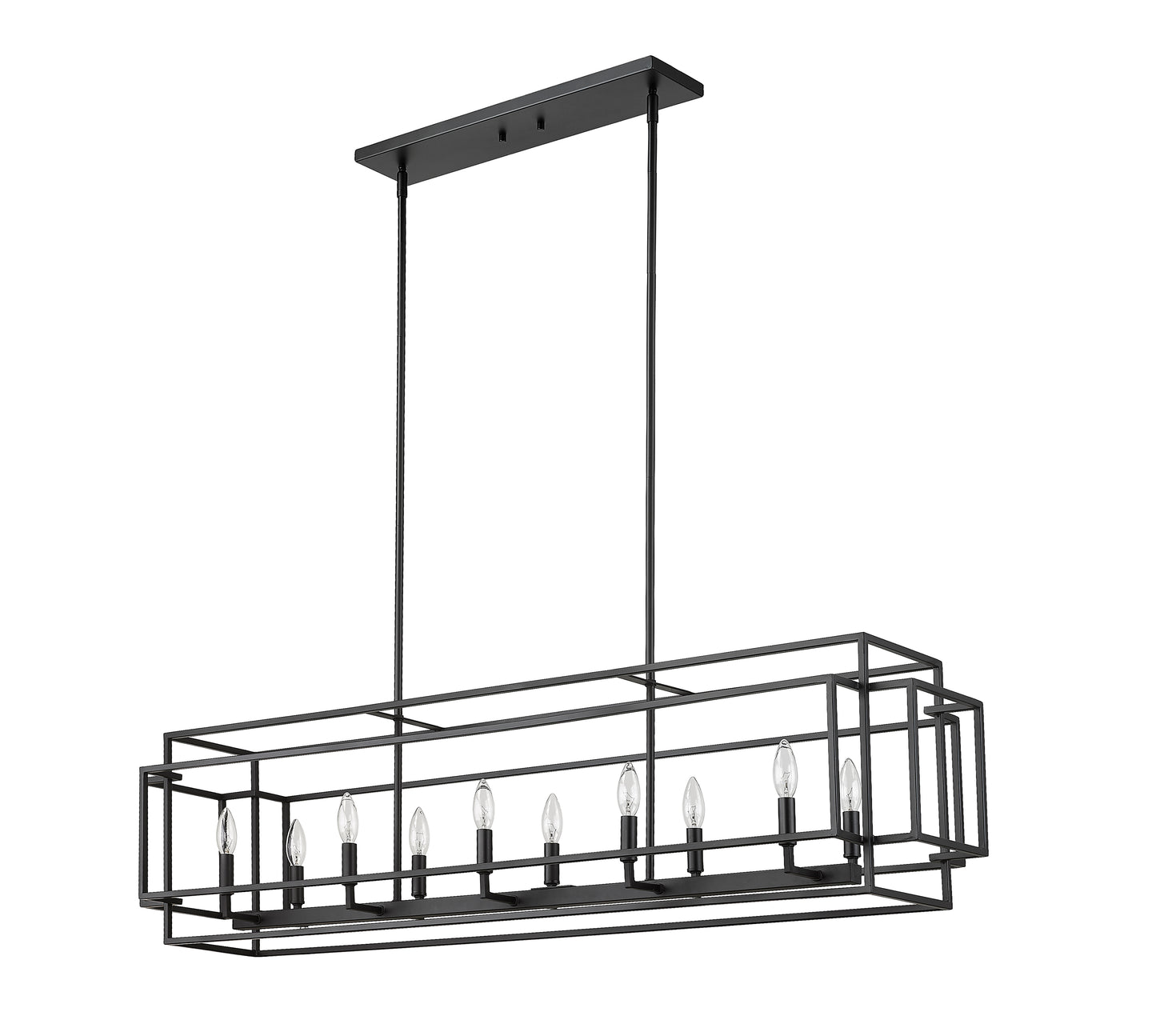 Titania 10 Light Linear Chandelier Matte Black