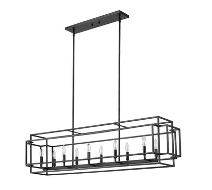Titania 10 Light Linear Chandelier Matte Black
