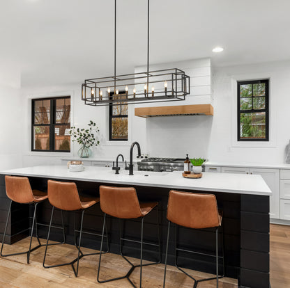 Titania 10 Light Linear Chandelier Matte Black