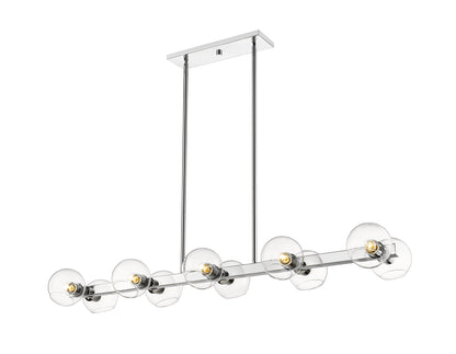 Marquee 10 Light Linear Chandelier Chrome