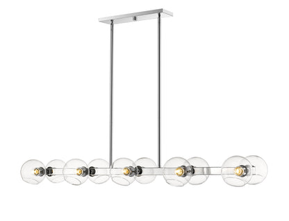 Marquee 10 Light Linear Chandelier Chrome