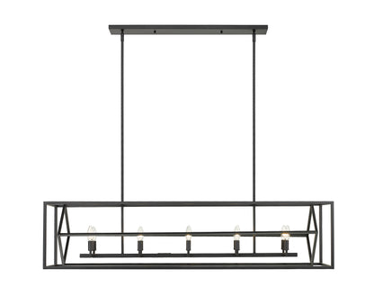 Euclid 10 Light Linear Chandelier Matte Black