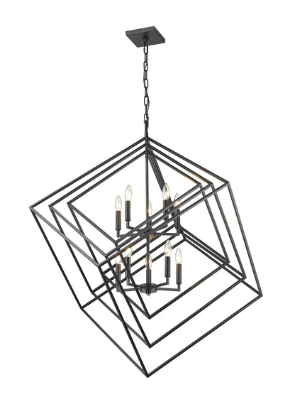 Euclid 10 Light Chandelier Matte Black