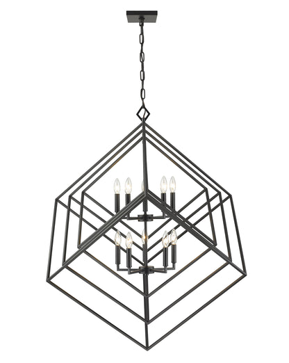 Euclid 10 Light Chandelier Matte Black